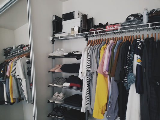 wardrobe looking real neat, organized shelfs. Very vibrant colors. #theofficialdealers