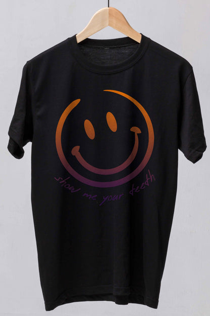 show me your teeth smiley face-share the love and happiness streetwear shirt - The Official Dealers